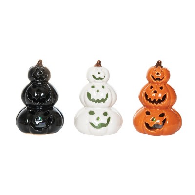 Gallerie II Triple Halloween Pumpkins Stack W/LED Figurine S/3