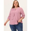 Agnes Orinda Women's Plus Size Stylish Tie Neck 3/4 Ruffle Sleeves Work Office Blouses - 2 of 4