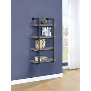 INFURNIC Decorative Wall Shelf 24-Inch Driftwood Metal Shelf for Storage and Display Stylish Space-Saving Design , Grey, 23.5"*11.5"*46" - 1 of 4