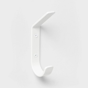 Metal Hook Matte White - Brightroom™: Wall & Towel Hook, Powder-Coated Iron, 10lb Capacity, Decorative, Single Hook - 1 of 3