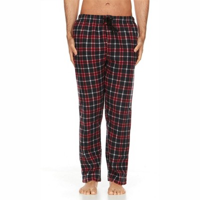 Microfleece Men’s PJ Plaid Pajama Pants with Pockets, Sizes Up to 3X