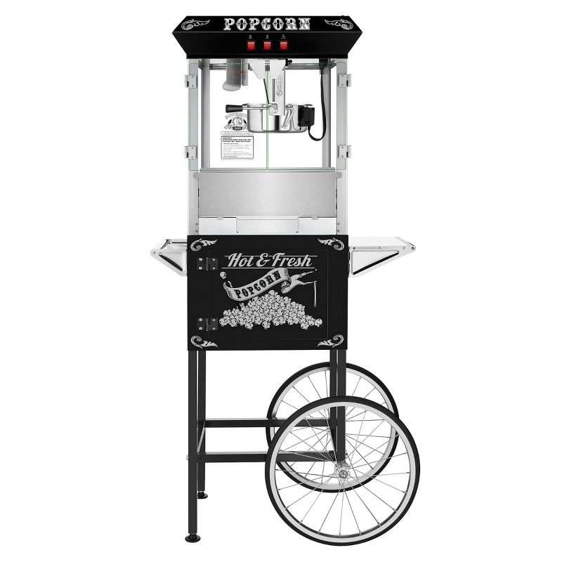 Great Northern Popcorn 8 oz. Hot and Fresh Popcorn Machine with Cart - Black, 1 of 10