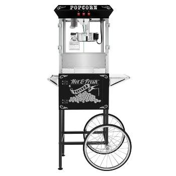 Great Northern Popcorn 8 oz. Hot and Fresh Popcorn Machine with Cart - Black