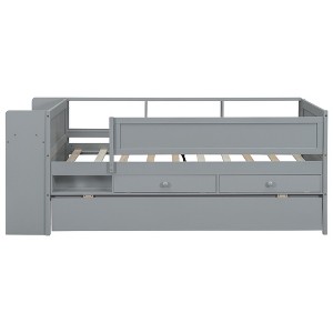 YOOCOZZ Twin Size Daybed with Trundle, Built-in Desk, Storage Compartments and USB Ports - 1 of 4
