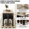 Aukfa Dining Table Set for 4, Wood Kitchen Table & Chair with 2 Upholstered Benches for Breakfast Nook and Small Space, Grey - 3 of 4