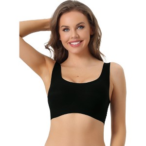 Allegra K Women's Wirefree Push Up Workout Yoga Sleep Comfort Sports Bras - 1 of 4
