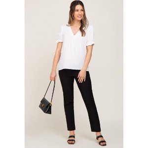 Pinkblush Black Stretchy Slim Fit Crop Maternity Dress Pants - 1 of 4