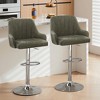 VECELO Set of 2/4 Swivel Adjustable Bar Stools with Back and Arm, Kitchen Island Stools, PU Chairs for Pub, Dining Room - 4 of 4