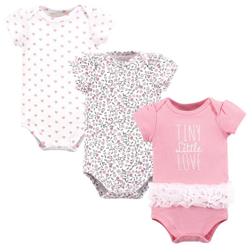 Hudson Baby Infant Girl Cotton Bodysuits, Tiny Little Love Tutu, 1 of 6