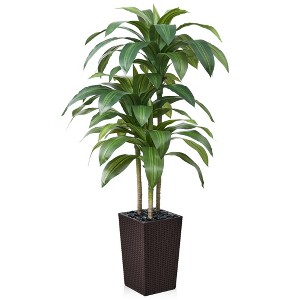 5-6ft UV & Sunproof Artificial Dracaena Tree for Indoor/Outdoor - Faux Silk Plant in Tall Planter, Tall Faux Tree for Home & Garden Decor - 1 of 4