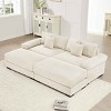 Oversized Modular Sectional Sofa with Chaise, Sofa with Armrests and Throw Pillows, Upholstered Sofa with Corduroy Cushion-Cuddlewood - 3 of 4