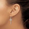 Black Bow Jewelry Large Hollow Cross Dangle Earrings in 14k White Gold - 3 of 4