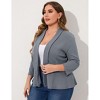 Women's Plus Size Blazer Notch Panel Work Business Casual Outfits Dressy Suit Jacket Peplum Blazers - 3 of 4