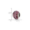 Black Bow Jewelry Sterling Silver, Pink and Purple Striped Murano Glass Bead Charm - 2 of 3