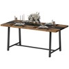 HOMCOM Industrial Dining Table for 8 People, 70.9" Long Rectangular Kitchen Table with Large Tabletop and Steel Legs for Dining Room, Rustic Brown - 4 of 4
