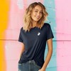 DALIX Heartly Ghost Embroidered Soft Cotton Short Sleeve T Shirt Womens - 2 of 4