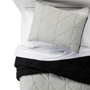 2pc Twin Jersey Comforter Set Gray - Pillowfort , Black Gray