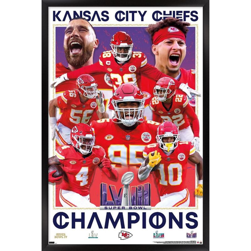 Trends International NFL Kansas City Chiefs - Super Bowl LVIII Champions Framed Wall Poster Prints, 1 of 7
