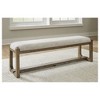 Signature Design by Ashley Cabalynn Farmhouse 63" Dining Bench, Light Brown - 2 of 4