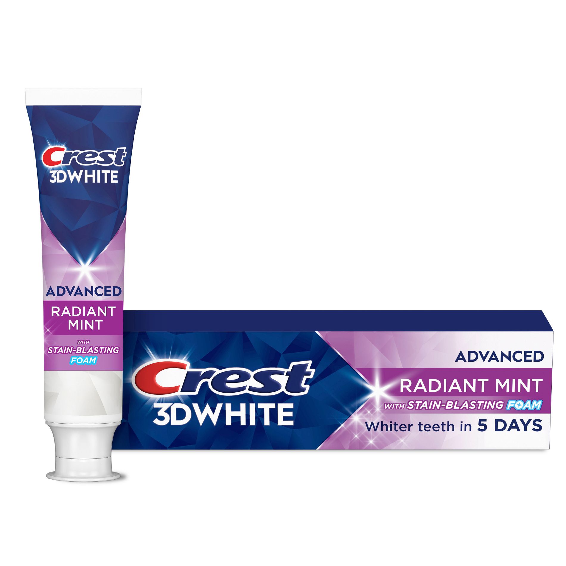 Crest 3D White Advanced Teeth Whitening Toothpaste, Radiant Mint