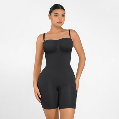 Feelingirl Women's Seamless Strapless Sculpting Bodysuit Black S