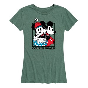 Women's - Disney - Mickey Minnie Couple Goals Short Sleeve Graphic T-Shirt - 1 of 4