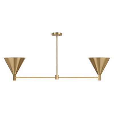 Noble Brass Adjustable 2-Light Metal Linear Chandelier