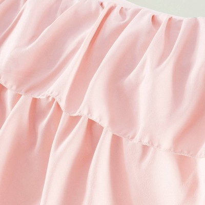 Blush Twin Reversible Microfiber Ruffled Comforter Set