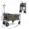 VisioGear Outdoor Serving Carts, Portable Folding Beach Wagons with Wheels, Outdoor Serving Carts for Garden, Brown, 33.5"*22.5"*40" - 2 of 4