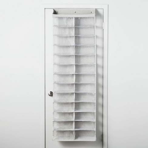 Over The Door 26 Shelf Mesh Shoe Organizer Light Gray Brightroom