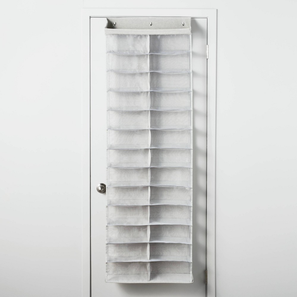 Over The Door 26 Shelf Mesh Shoe Organizer Light Gray - Brightroom™