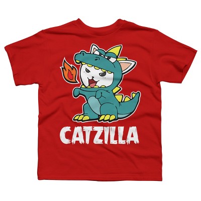 Boy's Design By Humans Catzilla Halloween Costume Dragon Monster Kitten Cats Lover By lenxeemyeu T-Shirt