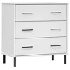 vidaXL Sideboard with 3 Drawers White 30.3"x15.7"x31.3" Solid Wood OSLO - 2 of 4