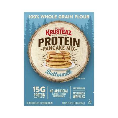 Krusteaz Protein Pancake Mix, Buttermilk Pancake Mix, 100% Whole Grain Flour (Pack Of 2)