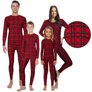 Rocky Plaid Red Matching Family Warm Thermal Pajamas Holloween, Christmas, Mens, M - 1 of 4