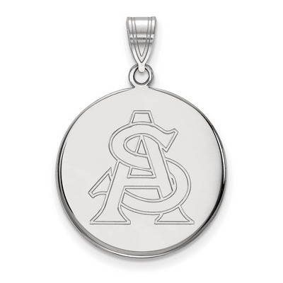 Black Bow Jewelry 10k White Gold Arizona State Sun Devils NCAA Large Pendant