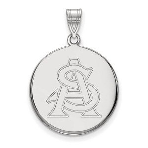 Black Bow Jewelry 10k White Gold Arizona State Sun Devils NCAA Large Pendant - 1 of 3