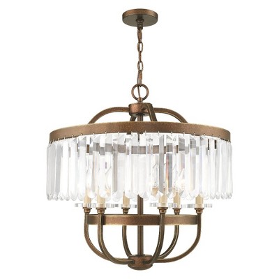 Livex Lighting Ashton 6 - Light Chandelier in  Hand Painted Palacial Bronze