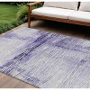 Lavender And Ivory Striped Washable Indoor Outdoor Area Rug - 2 of 4