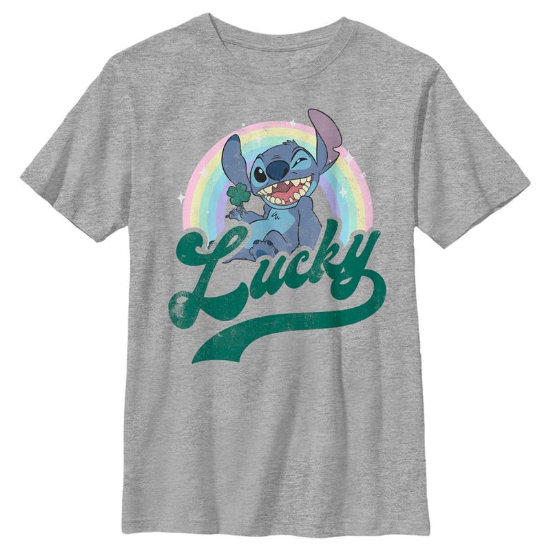 Boy's Lilo & Stitch Distressed Lucky Wink T-Shirt, 1 of 6