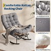 TackView Rocking Chair with Footrest, Oversized Patio Papasan Chairs with Cushion - 4 of 4