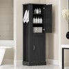 68" Tall Storage Cabinet, Bathroom Floor Freestanding Storage Cabinet with Hook and Adjustable Shelf for Bathroom - Leovsnove - 2 of 4
