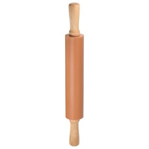 Unique Bargains Silicone Smooth Wooden Handle Non-Stick Kitchen Rolling Pin - 1 of 4