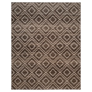 Brown/Creme Abstract Loomed Area Rug - (8