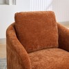 Swivel Barrel Chair, Modern Round Accent Armchairs With Back Pillow, Upholstered Comfy 360 Degree Swivel Club Chair For Nursery Living Room - 3 of 4