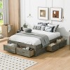1 Piece Storage Bed Frame, MDF Wood Platform with 6 Drawers, No Headboard Organizer Base for Bedroom - Baofuwish - 3 of 4