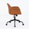 24.2"Mid-Century Modern Office Chair,Rolling Swivel Height Adjustable Ergonomic Chair with Frame/Arms,Black - 4 of 4