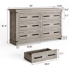 Farmhouse 8 Drawer Dresser for Bedroom, Rustic Wood Chest of Drawers, Large Storage Organizer for Closet, Living Room, Hallway - 2 of 4