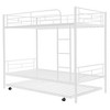 NicBex Twin Over Twin Bunk Bed with Guardrail and Trundle,Twin Loft Bed with Ladder and Converts to 2 Beds,Noise Reduced Bunk Beds for Bedroom - 2 of 4