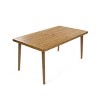 Outdoor Dining Table with Umbrella Hole, Rectangular Wood Patio Dining Table for 6, Weather-Resistant Acacia Table for Backyard-Maison Boucle - 2 of 4